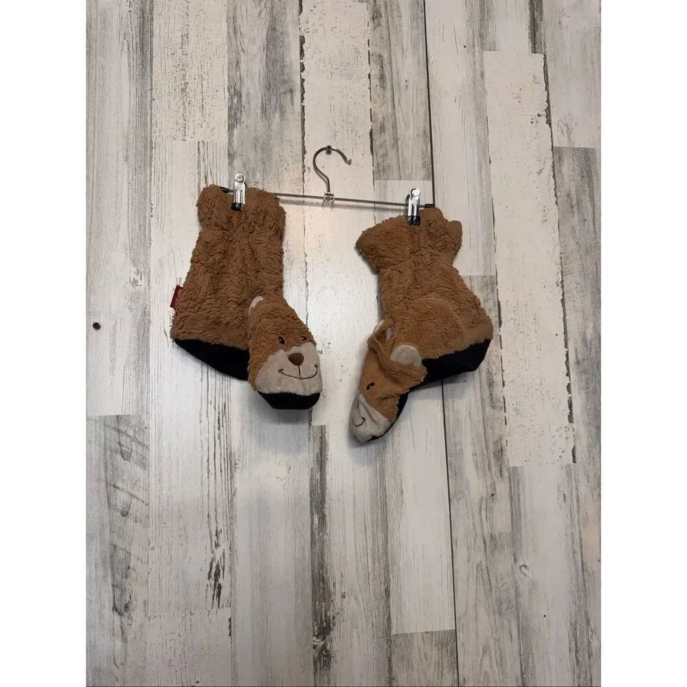 Cute Bear Slippers Plush Fuzzy Animal Slippers Cozy House Shoes Non Slip One Siz